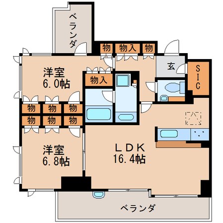 橦木町パークハウスの物件間取画像